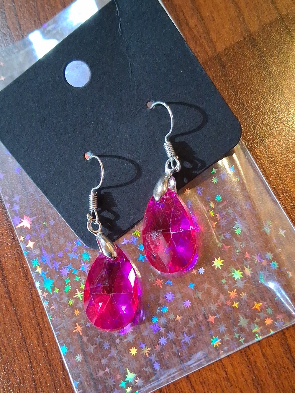 $8 Each Or Bundle 5/$20 Pink Teardrop Crystal Dangle Earrings